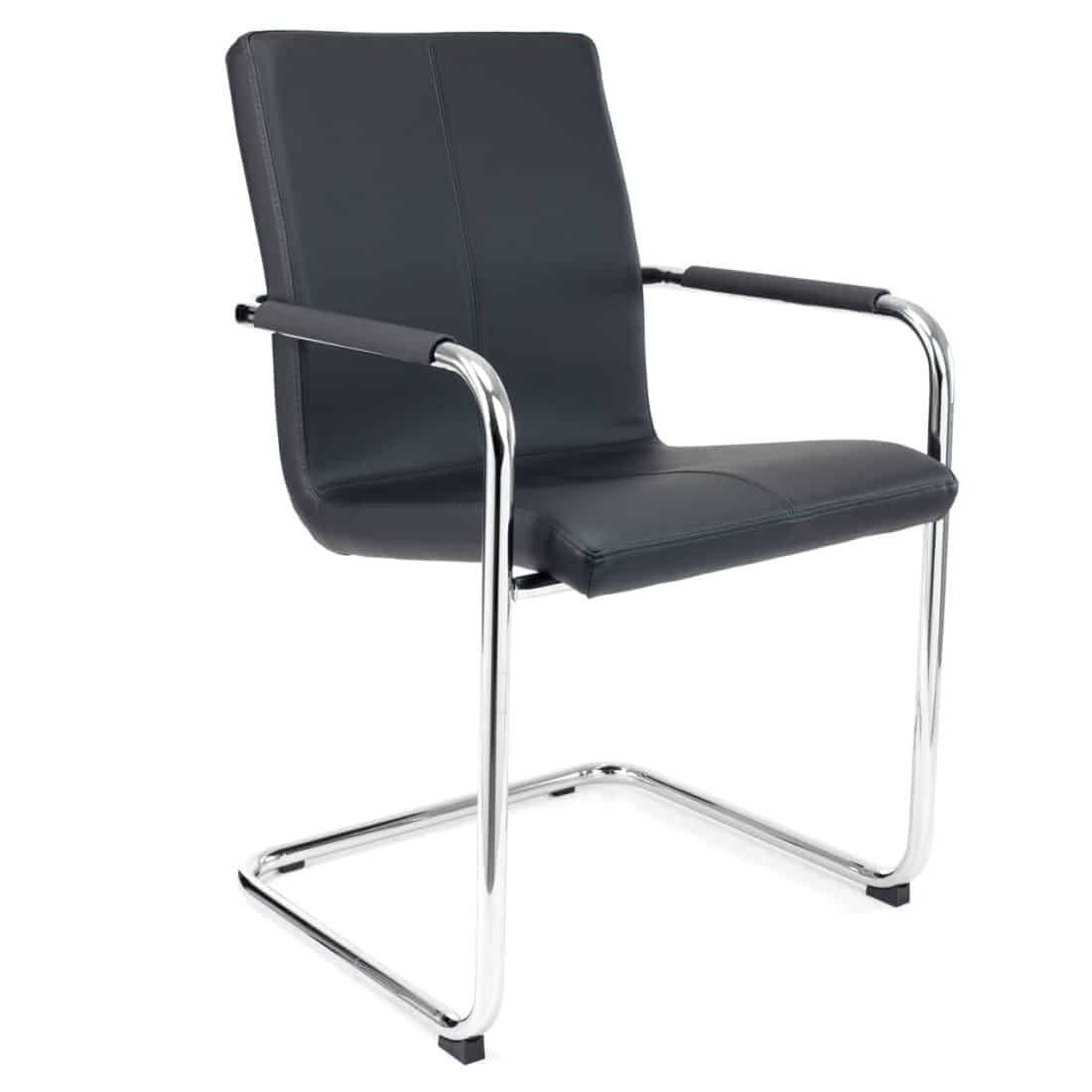 Vergaderstoel Comfort Zwart Leer Vergaderstoel Comfort Zwart Leer