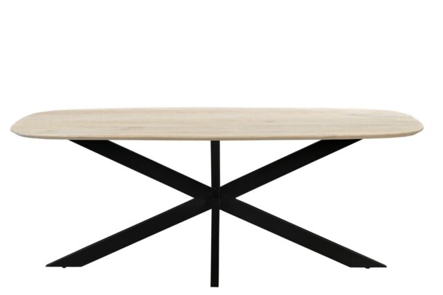 Vergadertafel 300 X 100 Cm Spinpoot En Deens Ovaal Naturel Blad